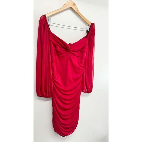 B Darlin Junior’s Ruched Bodycon Dress Size Extra Large Red NEW - Picture 4 of 7